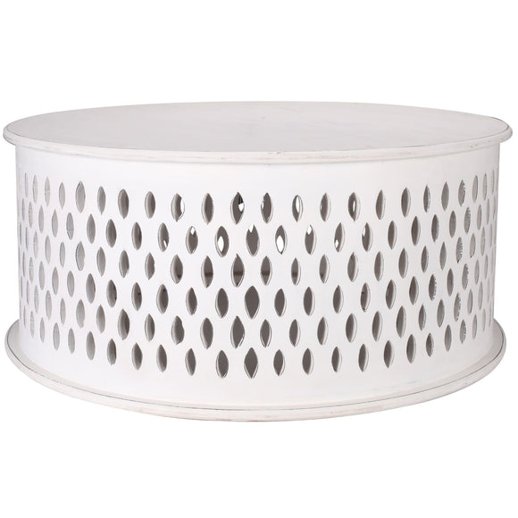 NNEDSZ Pansy  Wooden Round 80cm Coffee Table - White