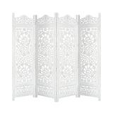 NNEDSZ Koch 4 Panel Room Divider Screen Privacy Shoji Timber Wood Stand - White