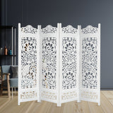 NNEDSZ Koch 4 Panel Room Divider Screen Privacy Shoji Timber Wood Stand - White