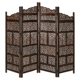 NNEDSZ Vasco 4 Panel Room Divider Screen Privacy Shoji Timber Wood Stand - Burnt