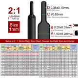 NNEDSZ 2m Polyolefin Shrink Tube 1/24" (1mm) 2:1 Ratio Heat Shrink Tubing Sleeving Wrap Shrinking