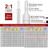 NNEDSZ 2m Shrink Tube 7/8" (22mm) 2:1 Ratio Heat Shrink Tubing Sleeving Wrap Shrinking