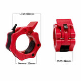 NNEDSZ 2Pcs 1in / 25mm Dumbbell Clamps Barbell Clamps Collars Clips Bar Plates Collar Clips Red