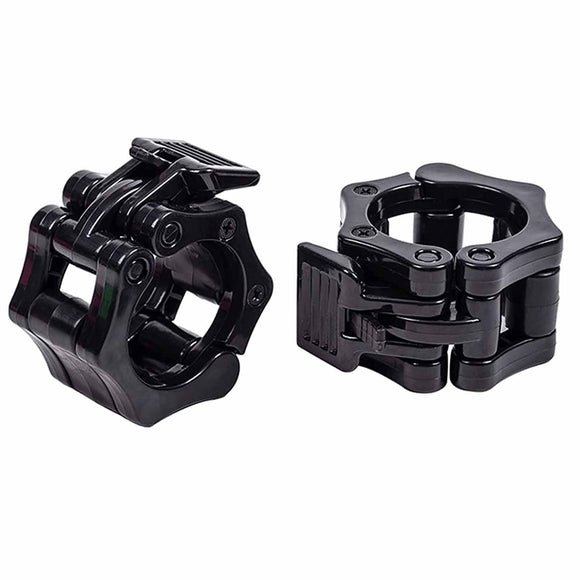 NNEDSZ 2Pcs 2in / 50mm Olympic Dumbbell Clamps Barbell Clamps Collars Clips Bar Plates Collar Clips Black