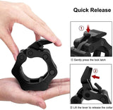 NNEDSZ 2Pcs 2in / 50mm Olympic Dumbbell Clamps Barbell Clamps Collars Clips Bar Plates Collar Clips Black