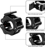 NNEDSZ 2Pcs 2in / 50mm Olympic Dumbbell Clamps Barbell Clamps Collars Clips Bar Plates Collar Clips Black