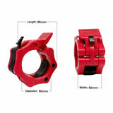NNEDSZ 2Pcs 2in / 50mm Olympic Dumbbell Clamps Barbell Clamps Collars Clips Bar Plates Collar Clips Red