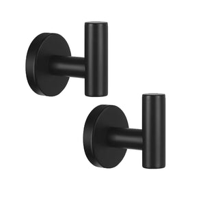 NNEDSZ 2 Pcs Wall Mount Bathroom Towel Hooks Holder Cloth Hanger Hook Kitchen Door Hanger Black