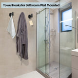 NNEDSZ 2 Pcs Wall Mount Bathroom Towel Hooks Holder Cloth Hanger Hook Kitchen Door Hanger Black
