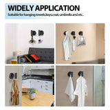 NNEDSZ 2 Pcs Wall Mount Bathroom Towel Hooks Holder Cloth Hanger Hook Kitchen Door Hanger Black
