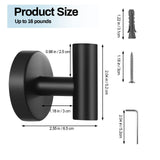 NNEDSZ 2 Pcs Wall Mount Bathroom Towel Hooks Holder Cloth Hanger Hook Kitchen Door Hanger Black