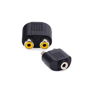 NNEDSZ 3.5mm Female to 2X RCA Female Audio Video Splitter Adapter Connector Coupler