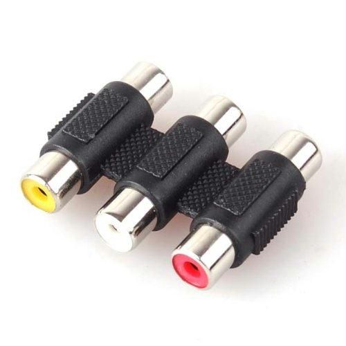 NNEDSZ 3 RCA AV Audio Video Coupler Female to RCA Female Adapter Joiner Connector