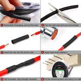 NNEDSZ 2m Polyolefin Shrink Tube 5/32" (4mm) 2:1 Ratio Heat Shrink Tubing Sleeving Wrap Shrinking