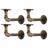 NNEDSZ 4PCS Pipe Floating Shelf Bracket Industrial Pipe Shelf Bracket Mounting Bracket Storage Racks Decor Bronze