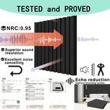 NNEDSZ 4 Pcs 60cm x 60cm Wall Panel Wood Slat Acoustic Panels Sound Absorbing Proof Panel for Wall Ceiling Decorative Black
