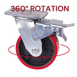 NNEDSZ 5 inch Industrial 500KG Caster Wheels Swivel with Brake Locking Casters Castor Wheels Cart Furniture Workbench