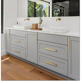 NNEDSZ Solid Zinc Furniture Kitchen Bathroom Cabinet Handles Drawer Bar Handle Pull Knob Gold 128mm