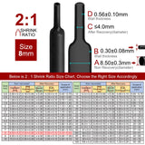 NNEDSZ 2m Shrink Tube 5/16" (8mm) 2:1 Ratio Heat Shrink Tubing Sleeving Wrap Shrinking