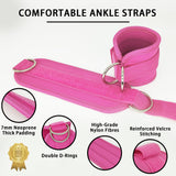 NNEDSZ 2x Adjustable Ankle Straps for Cable Machines D-Rings Gym Cuff Kickbacks Glute Workouts Leg Extensions Straps Hip Pink