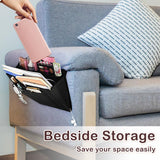 NNEDSZ Bed Organiser Bedside Caddy Sofa Organiserd Book Magazines Organiser Black
