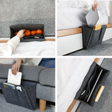 NNEDSZ Bed Organiser Bed Caddy Sofa Organiser Bedside Organiser Book Magazines Organiser Dark Grey