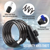 NNEDSZ 1.2m 2 Keys Bicycle Lock Bike Cable Locks Motorcycle Lock  Mounting Bracket Scooter Lock