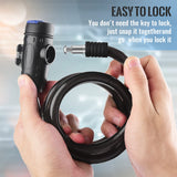 NNEDSZ 1.2m 2 Keys Bicycle Lock Bike Cable Locks Motorcycle Lock  Mounting Bracket Scooter Lock