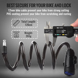 NNEDSZ 1.2m 2 Keys Bicycle Lock Bike Cable Locks Motorcycle Lock  Mounting Bracket Scooter Lock