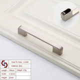 NNEDSZ Zinc Kitchen Cabinet Handles Drawer Bar Handle Pull brushed silver color hole to hole size 128mm