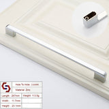 NNEDSZ Zinc Kitchen Cabinet Handles Drawer Bar Handle Pull silver color hole to hole size 256mm
