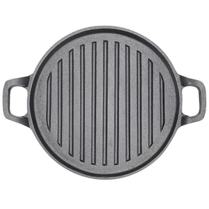 NNEDSZ 30cm Round Cast Iron Griddle Plate, BBQ Pan Cooking Griddle Grill for StoveF, Oven