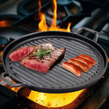 NNEDSZ 30cm Round Cast Iron Griddle Plate, BBQ Pan Cooking Griddle Grill for StoveF, Oven