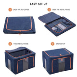 NNEDSZ 100L Cloth Storage Box Closet Organizer Storage Bags Clothes Storage Bags Wardrobe Organizer Idea Grey Blue