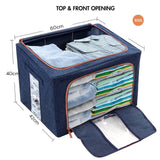 NNEDSZ 100L Cloth Storage Box Closet Organizer Storage Bags Clothes Storage Bags Wardrobe Organizer Idea Grey Blue