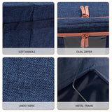 NNEDSZ 100L Cloth Storage Box Closet Organizer Storage Bags Clothes Storage Bags Wardrobe Organizer Idea Grey Blue
