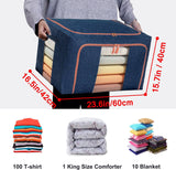 NNEDSZ 100L Cloth Storage Box Closet Organizer Storage Bags Clothes Storage Bags Wardrobe Organizer Idea Grey Blue