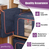 NNEDSZ 100L Cloth Storage Box Closet Organizer Storage Bags Clothes Storage Bags Wardrobe Organizer Idea Grey Blue