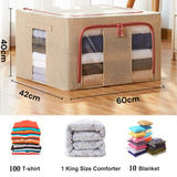 NNEDSZ 100L Cloth Storage Box Closet Organizer Storage Bags Clothes Storage Bags Wardrobe Organizer Idea CREAM