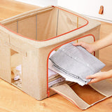 NNEDSZ 100L Cloth Storage Box Closet Organizer Storage Bags Clothes Storage Bags Wardrobe Organizer Idea CREAM