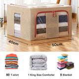 NNEDSZ 66L Cloth Storage Box Closet Organizer Storage Bags Clothes Storage Bags Wardrobe Organizer Idea CREAM