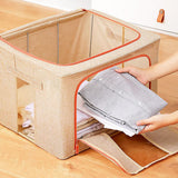 NNEDSZ 66L Cloth Storage Box Closet Organizer Storage Bags Clothes Storage Bags Wardrobe Organizer Idea CREAM