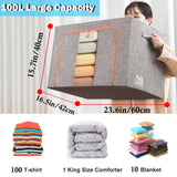 NNEDSZ 100L Cloth Storage Box Closet Organizer Storage Bags Clothes Storage Bags Wardrobe Organizer Idea Grey