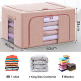 NNEDSZ 66L Cloth Storage Box Closet Organizer Storage Bags Clothes Storage Bags Wardrobe Organizer Idea PINK