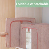 NNEDSZ 66L Cloth Storage Box Closet Organizer Storage Bags Clothes Storage Bags Wardrobe Organizer Idea PINK