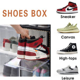NNEDSZ Large Shoe Storage Boxes Stackable Shoe Box Organisers Containers Display Cases Bins Magnetic Door