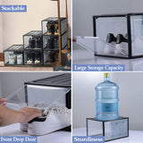 NNEDSZ 6x Large Shoe Storage Boxes Stackable Shoe Box Organisers Containers Display Cases Bins Magnetic Door