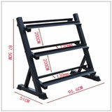 NNEDSZ 3-Tier Dumbbell Holder Rack Multilevel Weight Storage Organizer for Home Gym