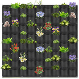 NNEDSZ 72 Pockets Wall Hanging Planter Planting Grow Bag Vertical Garden Vegetable Flower Black