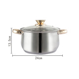 NNEDSZ 12Piece Cookware Set  Kitchen Stainless Steel Stock Pot Pan Sets Saucepan Casserole kettle